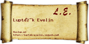 Lupták Evelin névjegykártya
